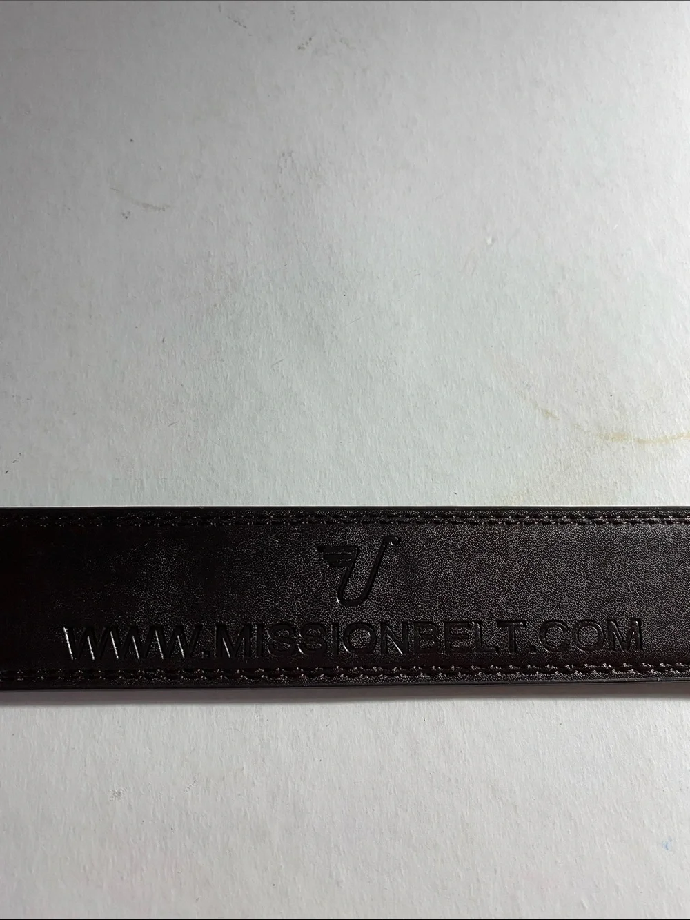 Mission Men's Brown Leather Adjustable Dress Belt with Brown and Silver Buckle